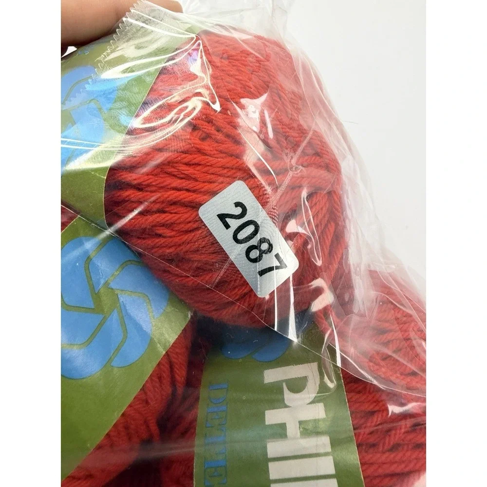 Phildar Detente Yarn France 100% Cotton 50 grams Each Red